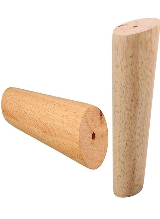 AAKASH DECOR Wooden Sofa Legs/Furniture Leg 5 Inches - Natural Wood Finish Leg Set of 4 Pcs | Cone Shape Heavy Table Leg with Mounting Metal & Screw Sofa Paya (Skin) - Image 1